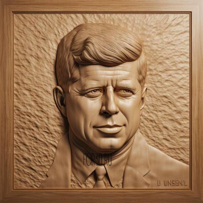 John F Kennedy 1 stl model for CNC